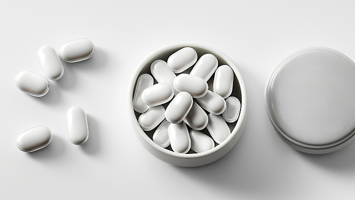 JPG 편집이미지 사람없음 알약 약 흰색 약병 담기 많음 편집실사 AI포토 AI콘텐츠 컬러 컨셉 의학 모션 CG 병_담는 파일형식