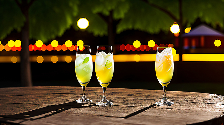 JPG 편집이미지 와인잔 풍경 사람없음 빛 칵테일 보케 나무탁자 스파클링와인 편집실사 AI포토 AI콘텐츠 술잔 탁자 주류 CG 탄산 파일형식