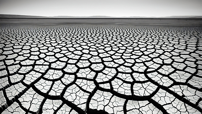 JPG 편집이미지 하늘 건조 흑백 풍경 사람없음 회색 균열 땅 자연재해 가뭄 편집실사 AI포토 AI콘텐츠 컬러 모션 날씨 촬영기법 CG 재해 파일형식