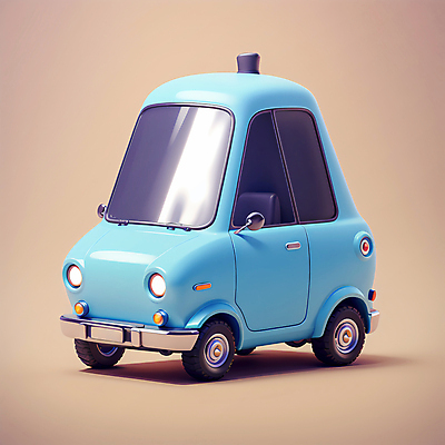 JPG 편집이미지 하늘색 한대 자동차 사람없음 3D 귀여움 베이지색 로우폴리 편집3D AI컴퓨터그래픽 AI콘텐츠 1 육상교통 컬러 컨셉 파란색 디지털합성 파일형식