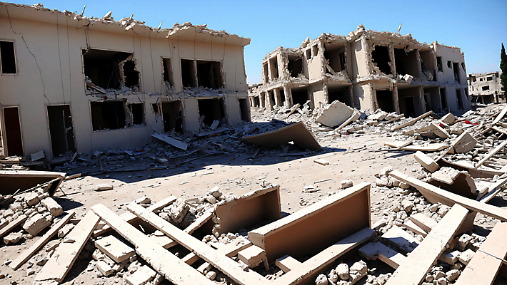 JPG 주간 편집이미지 사람없음 야외 건물 손상 파편 자연재해 폐허 재해 붕괴 지진 무너짐 편집실사 AI포토 AI콘텐츠 자연요소 건축물 컨셉 모션 CG 파일형식