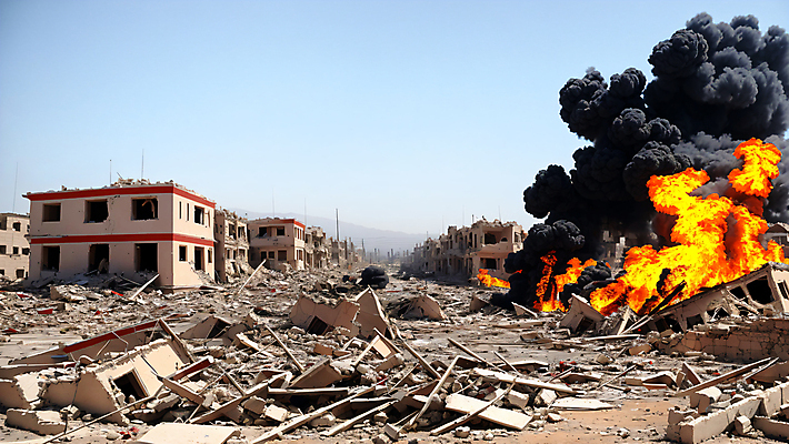 JPG 주간 편집이미지 불 사람없음 야외 건물 손상 연기 파편 폭발 자연재해 폐허 재해 화재 붕괴 지진 무너짐 편집실사 AI포토 AI콘텐츠 자연요소 건축물 컨셉 모션 사건 CG 파일형식