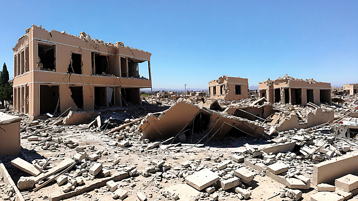 JPG 주간 편집이미지 사람없음 야외 건물 손상 파편 자연재해 폐허 재해 붕괴 지진 무너짐 편집실사 AI포토 AI콘텐츠 자연요소 건축물 컨셉 모션 CG 파일형식