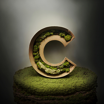 JPG 나무 편집이미지 문자 알파벳 대문자 이끼 타이포그라피 사람없음 초록색 디지털합성 C 편집소스 이미지편집 편집실사 AI컴퓨터그래픽 AI콘텐츠 식물 영어 컬러 CG 파일형식