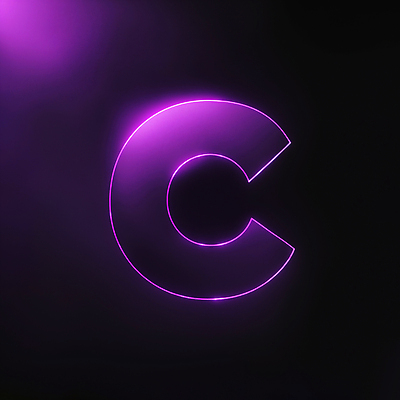 JPG 편집이미지 문자 알파벳 대문자 타이포그라피 사람없음 보라색 디지털합성 네온 C 편집소스 이미지편집 편집실사 AI컴퓨터그래픽 AI콘텐츠 영어 컬러 CG 파일형식
