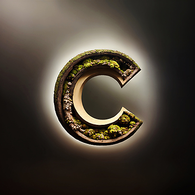 JPG 나무 편집이미지 문자 알파벳 대문자 이끼 타이포그라피 사람없음 디지털합성 C 편집소스 이미지편집 편집실사 AI컴퓨터그래픽 AI콘텐츠 식물 영어 CG 파일형식