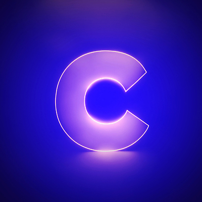 JPG 편집이미지 문자 알파벳 대문자 타이포그라피 사람없음 보라색 디지털합성 네온 C 편집소스 이미지편집 편집실사 AI컴퓨터그래픽 AI콘텐츠 영어 컬러 CG 파일형식