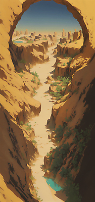 JPG 식물 편집이미지 모래 풍경 사람없음 갈색 골짜기 절벽 사막 오아시스 편집실사 AI포토 AI콘텐츠 컬러 자연 CG 파일형식