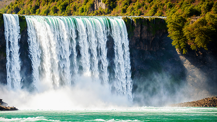 JPG 주간 편집이미지 산 풍경 사람없음 야외 절벽 폭포 안개 떨어짐 쏟아짐 편집실사 AI포토 AI콘텐츠 자연요소 컨셉 모션 자연 날씨 CG 파일형식
