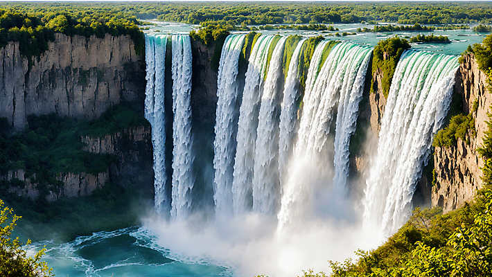 JPG 주간 편집이미지 산 풍경 사람없음 야외 절벽 폭포 안개 떨어짐 쏟아짐 편집실사 AI포토 AI콘텐츠 자연요소 컨셉 모션 자연 날씨 CG 파일형식