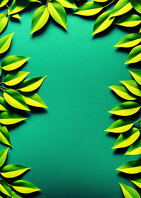 JPG 편집 편집이미지 배너 나뭇잎 프레임 사람없음 초록색 3D 디지털합성 카피스페이스 편집소스 편집3D AI컴퓨터그래픽 AI콘텐츠 컬러 잎 공백 파일형식