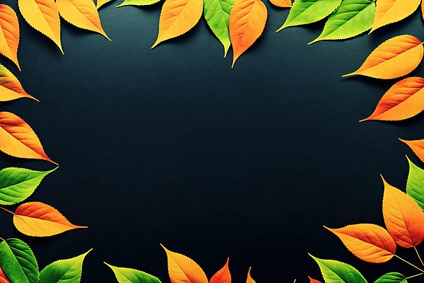 JPG 편집 편집이미지 배너 나뭇잎 프레임 사람없음 초록색 3D 주황색 디지털합성 카피스페이스 편집소스 편집3D AI컴퓨터그래픽 AI콘텐츠 컬러 잎 공백 파일형식