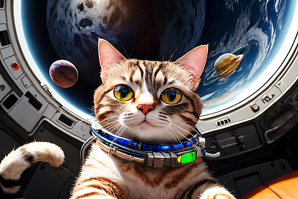 JPG 편집이미지 한마리 응시 지구 사람없음 우주 고양이 행성 우주비행사 우주선 디지털합성 우주복 편집소스 편집실사 AI컴퓨터그래픽 AI콘텐츠 1 시선 옷 포유류 반려동물 CG 파일형식
