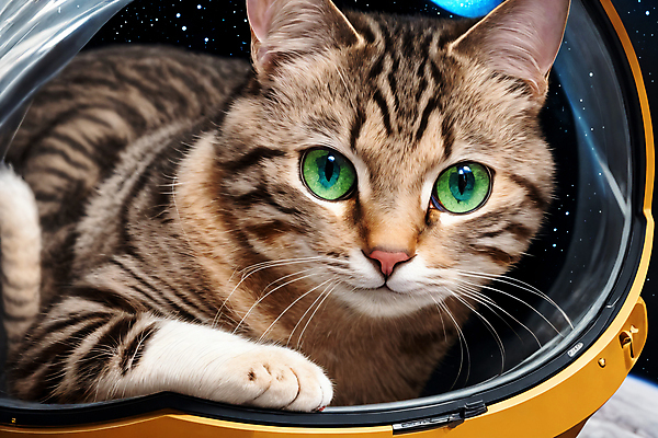 JPG 편집이미지 한마리 응시 사람없음 우주 고양이 우주비행사 디지털합성 우주복 웅크림 편집소스 편집실사 AI컴퓨터그래픽 AI콘텐츠 1 시선 옷 포유류 모션 반려동물 CG 파일형식