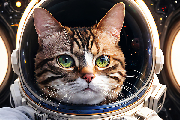 JPG 편집이미지 한마리 응시 사람없음 우주 고양이 우주비행사 우주선 디지털합성 우주복 편집소스 편집실사 AI컴퓨터그래픽 AI콘텐츠 1 시선 옷 포유류 반려동물 CG 파일형식