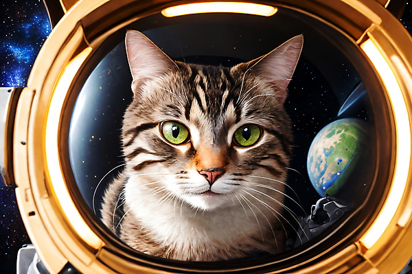 JPG 편집이미지 한마리 응시 지구 사람없음 우주 고양이 우주비행사 디지털합성 우주복 편집소스 편집실사 AI컴퓨터그래픽 AI콘텐츠 1 시선 옷 포유류 반려동물 CG 파일형식