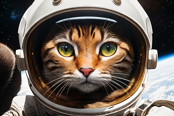 JPG 편집이미지 한마리 응시 지구 사람없음 우주 고양이 우주비행사 디지털합성 우주복 편집소스 편집실사 AI컴퓨터그래픽 AI콘텐츠 1 시선 옷 포유류 반려동물 CG 파일형식