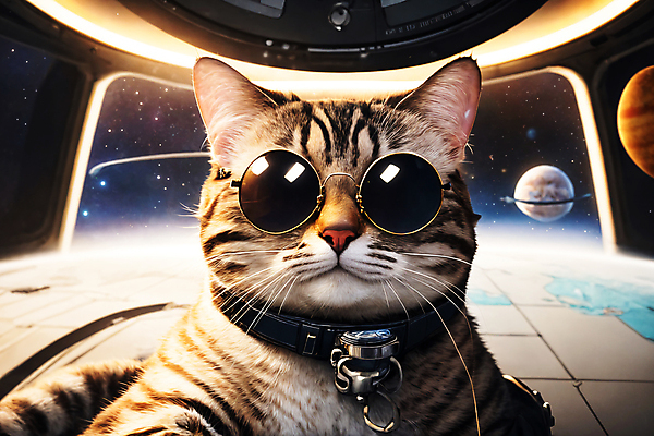 JPG 편집이미지 한마리 응시 사람없음 선글라스 우주 고양이 행성 우주비행사 우주선 디지털합성 우주복 편집소스 편집실사 AI컴퓨터그래픽 AI콘텐츠 1 시선 옷 안경 포유류 반려동물 CG 파일형식