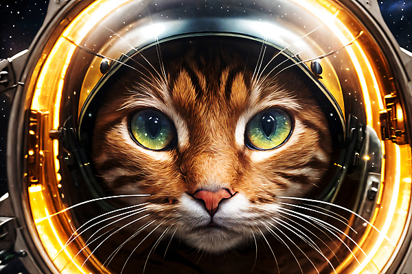 JPG 편집이미지 한마리 응시 근접촬영 사람없음 빛 우주 고양이 우주비행사 디지털합성 우주복 편집소스 편집실사 AI컴퓨터그래픽 AI콘텐츠 1 시선 옷 뷰포인트 포유류 반려동물 CG 파일형식