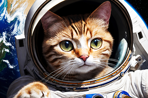 JPG 편집이미지 한마리 응시 지구 사람없음 우주 고양이 우주비행사 디지털합성 우주복 편집소스 편집실사 AI컴퓨터그래픽 AI콘텐츠 1 시선 옷 포유류 반려동물 CG 파일형식