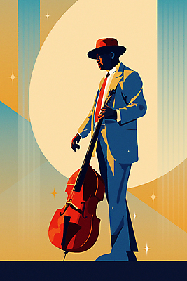 전신 남자 포스터 악기 음악 일러스트 한명 서기 성인 노란색 콘서트 공연 잡기 빈티지 복고 재즈 성인남자한명만 국내일러스트 AI파일 1 컬러 컨셉 모션 문화예술 사람 이벤트 남자한명만 성인남자만 파일형식 벡터