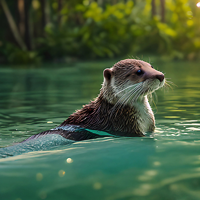 JPG 동물 편집이미지 한마리 사람없음 아웃포커스 물 젖음 풀 숲 디지털합성 수달 편집소스 편집실사 AI포토 AI콘텐츠 자연요소 식물 1 촬영기법 CG 파일형식