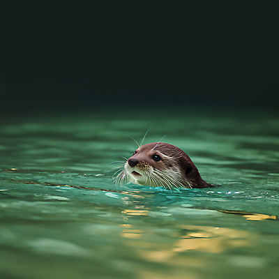 JPG 동물 편집이미지 한마리 사람없음 물 수영 젖음 디지털합성 수달 편집소스 편집실사 AI포토 AI콘텐츠 자연요소 1 수상스포츠 CG 파일형식