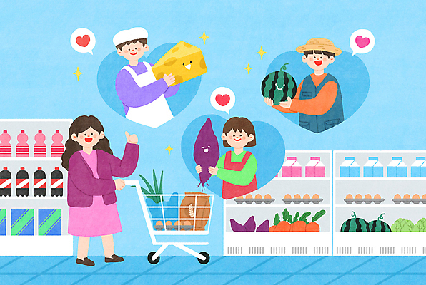 전신 PSD 여자 남자 음료 말풍선 일러스트 치즈 수박 서기 들기 여러명 상반신 성인 파란색 장보기 계란 쇼핑카 당근 우유 쌀 하트 잡기 농부 판매대 유기농 진열장 양배추 고구마 마트 따봉 대파 먹거리 성인만 국내일러스트 모양 직업 웰빙 음식 컬러 다수 채소 과일 모션 유제품 곡류 뿌리채소 사람 쇼핑 상점 알 카트 최고 파 파일형식