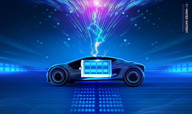 PSD 편집이미지 자동차 사람없음 파란색 반짝임 재활용 전기에너지 폐기물 건전지 충전 스파크 전기자동차 전기충전 이미지편집 육상교통 컬러 모션 에너지 쓰레기 친환경 파일형식