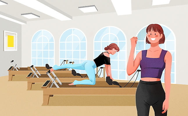 전신 PSD 여자 포즈 액자 일러스트 창문 응원 상반신 성인 두명 운동복 운동 파이팅 강사 주먹 무릎꿇기 트레이너 자기관리 필라테스 성인여자만 기구필라테스 필라테스기구 국내일러스트 직업 옷 모션 건강 사람 운동기구 헬스 여자만 성인만 파일형식