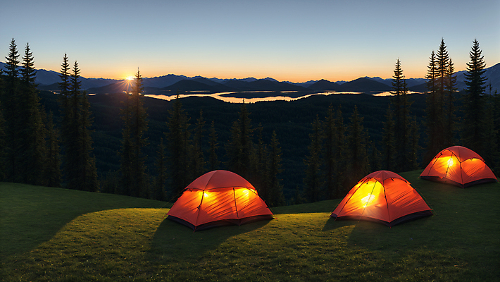 JPG 나무 편집이미지 하늘 산 텐트 풍경 잔디 사람없음 야외 빛 햇빛 일몰 캠핑 캠핑장 편집실사 AI포토 AI콘텐츠 식물 레저 캠핑도구 태양 노을 CG 파일형식