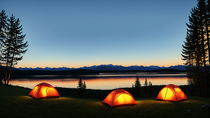 JPG 나무 편집이미지 호수 하늘 산 텐트 풍경 잔디 사람없음 야외 빛 일몰 캠핑 저녁 캠핑장 오후 편집실사 AI포토 AI콘텐츠 식물 레저 캠핑도구 노을 야간 CG 파일형식
