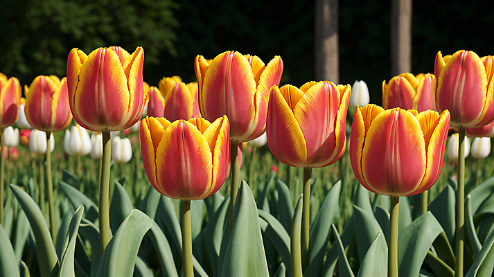 JPG 편집이미지 꽃 꽃밭 자연 풍경 사람없음 야외 튤립 편집실사 AI포토 AI콘텐츠 식물 CG 생태계 파일형식