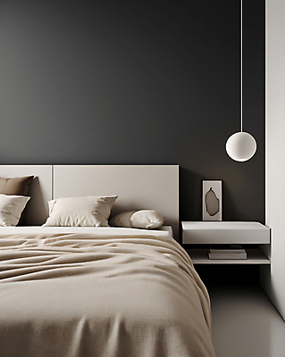 JPG 편집이미지 액자 베개 조명 실내 사람없음 인테리어 침실 이불 흰색 침대 포근함 디지털합성 모던 심플 미니멀 편집실사 AI포토 AI콘텐츠 디자인 컬러 가구 침구 내부 감각 CG 파일형식