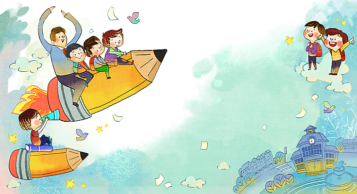 전신 PSD 구름 학생 여자 남자 별 어린이 여행 하늘색 일러스트 학교 수채화 앉기 소녀 소년 여러명 성인 연필 손들기 마을 교사 공책 만세 승차 국내일러스트 자연요소 직업 교육 다수 모션 문구용품 학용품 사람 파란색 필기구 파일형식