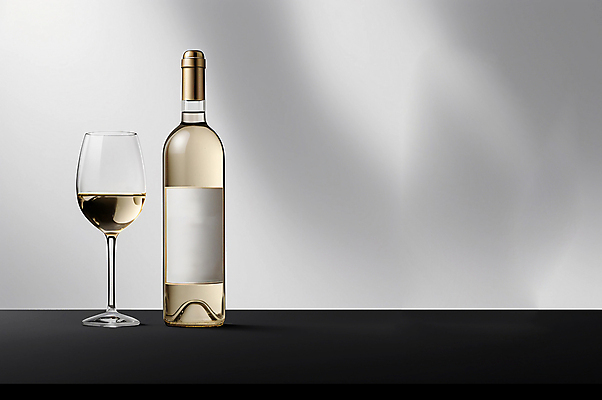 JPG 편집이미지 와인잔 술병 사람없음 고급 화이트와인 와인병 디지털합성 목업 편집실사 AI포토 AI콘텐츠 컨셉 술잔 병_용기 주류 와인 CG 파일형식