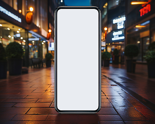 PSD 편집이미지 야경 거리 사람없음 야외 스마트폰 스마트기기 도시풍경 스크린 목업 이미지편집 풍경 전자제품 핸드폰 도시 야간 파일형식 풍경_경치