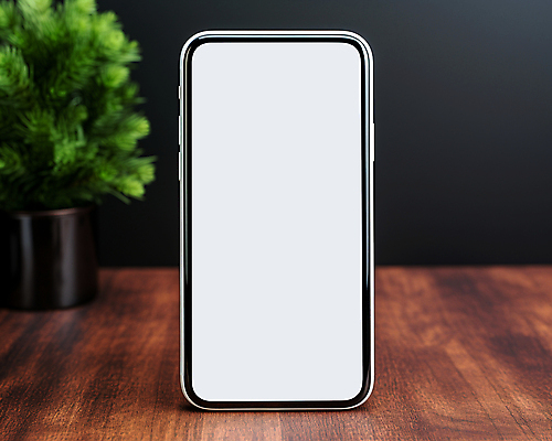 PSD 편집이미지 화분 탁자 실내 사람없음 스마트폰 스마트기기 스크린 목업 이미지편집 가구 내부 전자제품 핸드폰 파일형식