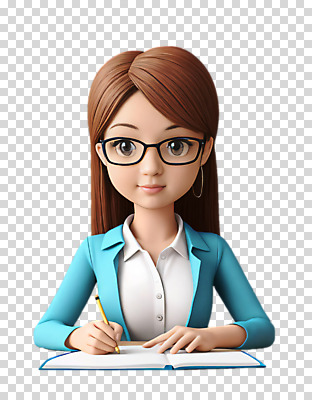 편집이미지 여자 교육캐릭터 한명 누끼 상반신 성인 책 연필 교사 기록 잡기 PNG 성인여자한명만 안경낌 직업 캐릭터 1 교육 안경 모션 학용품 사람 필기구 여자한명만 성인여자만 파일형식