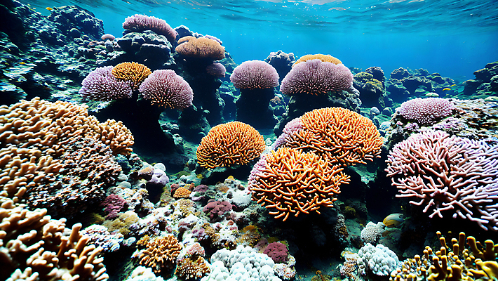 JPG 편집이미지 바다 자연 풍경 사람없음 파란색 바닷속 수중 산호초 편집실사 AI포토 AI콘텐츠 컬러 수중식물 CG 생태계 파일형식