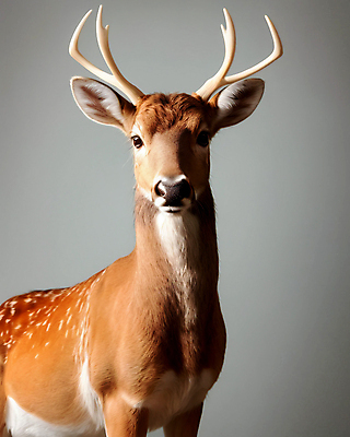 JPG 동물 편집이미지 한마리 사슴 사람없음 귀여움 수컷 꽃사슴 편집실사 AI포토 AI콘텐츠 1 컨셉 포유류 CG 파일형식