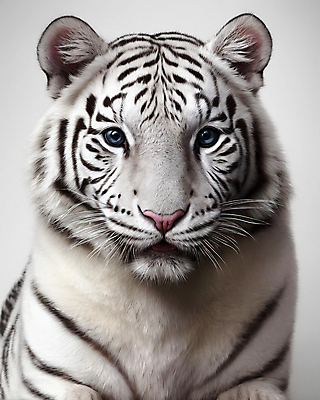 JPG 동물 편집이미지 한마리 사람없음 귀여움 호랑이 백호 편집실사 AI포토 AI콘텐츠 1 컨셉 포유류 CG 파일형식 사방신