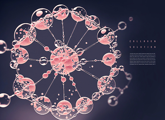 PSD 편집이미지 디자인 분홍색 사람없음 그래픽 물방울 원형 연결 피부관리 스킨케어 안티에이징 콜라겐 이미지편집 도형 컬러 뷰티 단백질 파일형식