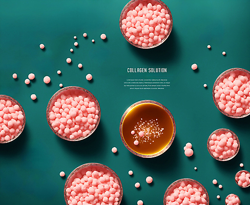 PSD 편집이미지 디자인 분홍색 사람없음 그래픽 원형 피부관리 청록색 스킨케어 안티에이징 콜라겐 이미지편집 도형 컬러 뷰티 단백질 파일형식