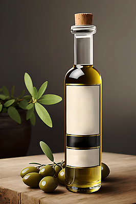 JPG 편집이미지 잎 식재료 유리병 사람없음 올리브오일 올리브 나무탁자 목업 편집실사 AI포토 AI콘텐츠 식물 열매 탁자 병_용기 기름_음식 CG 파일형식