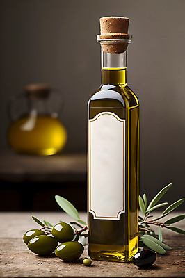 JPG 편집이미지 잎 식재료 유리병 사람없음 올리브오일 올리브 나무탁자 목업 편집실사 AI포토 AI콘텐츠 식물 열매 탁자 병_용기 기름_음식 CG 파일형식