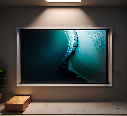 JPG 편집이미지 파도 바다 창문 전등 프레임 풍경 사람없음 사각형 디지털합성 편집소스 편집실사 AI포토 AI콘텐츠 도형 조명 CG 파일형식