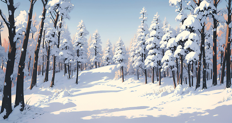 JPG 나무 일러스트 자연 하늘 사람없음 야외 설원 흰색 눈 산속 겨울풍경 설산 눈덮임 국내일러스트 AI일러스트 AI콘텐츠 자연요소 식물 컬러 컨셉 겨울 날씨 산 눈_날씨 풍경 생태계 파일형식