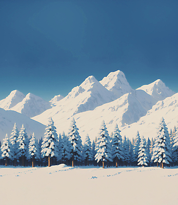 JPG 나무 하늘색 일러스트 자연 하늘 사람없음 야외 설원 흰색 눈 겨울풍경 설산 눈덮임 국내일러스트 AI일러스트 AI콘텐츠 자연요소 식물 컬러 컨셉 겨울 날씨 산 눈_날씨 풍경 파란색 생태계 파일형식