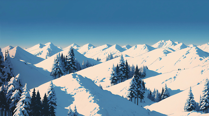 JPG 나무 하늘색 일러스트 자연 하늘 사람없음 야외 설원 흰색 눈 겨울풍경 설산 눈덮임 국내일러스트 AI일러스트 AI콘텐츠 자연요소 식물 컬러 컨셉 겨울 날씨 산 눈_날씨 풍경 파란색 생태계 파일형식